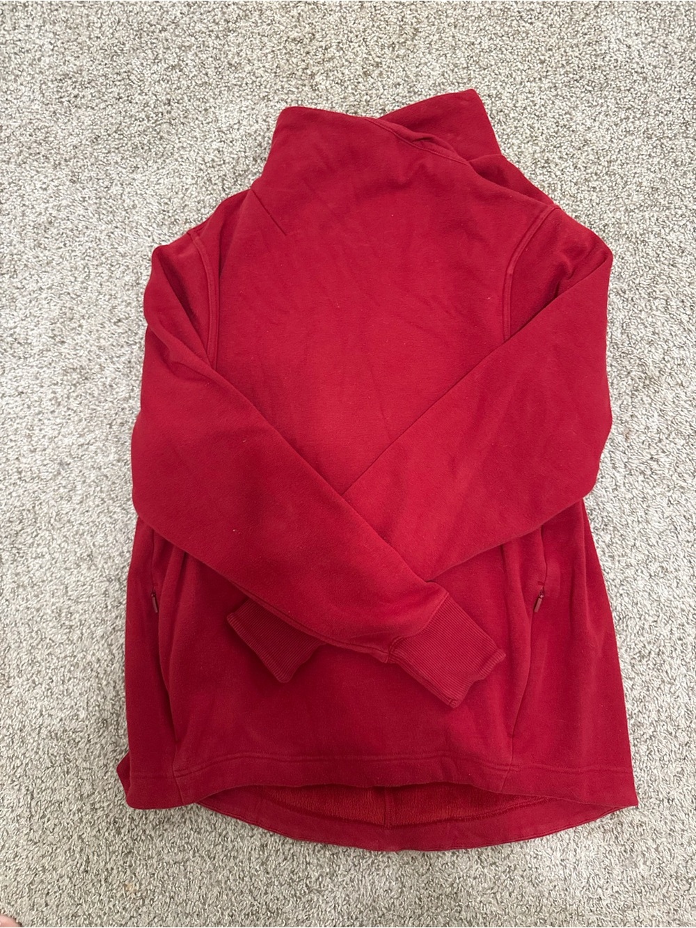 Athleta Red Cowl Neck Fleece Pullover